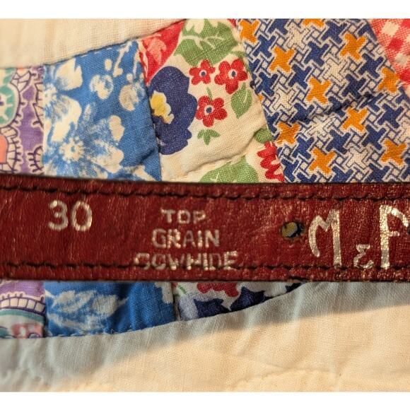 Rare Vtg M & P Hand Crafted in Mexico Hand Tooled Red Leather Braided Belt Sz 30 - Picture 6 of 8